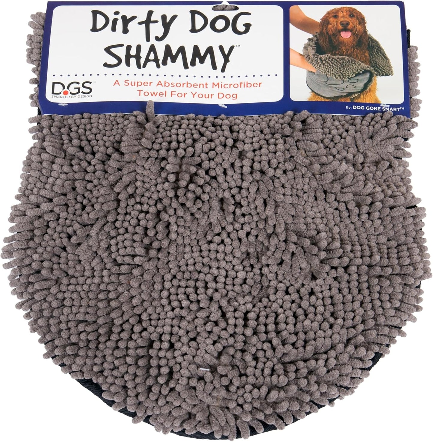 Shammy Dog Towels for Drying Dogs - Heavy Duty Soft Microfiber Bath Towel - Super Absorbent, Quick Drying, & Machine Washable - Must Have Dog & Cat Bathing Supplies | Grey 13X31